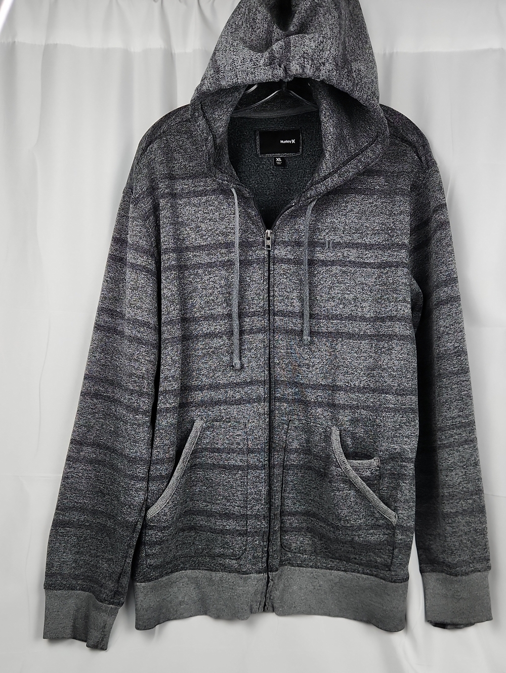 Hurley Men's Heathered Dark Gray Full Zip Hoodie